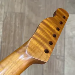 ROASTED FLAME MAPLE TELE NECK NITRO SATIN FITS TELECASTER WARMOTH FENDER TM22BSA