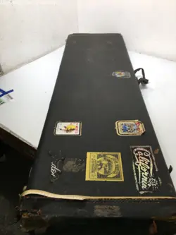 VINTAGE FENDER BLACK TELECASTER STRATOCASTER HARD GUITAR CASE MADE IN USA