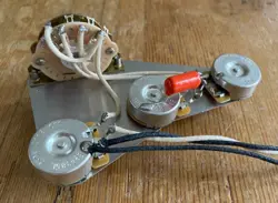 FENDER STRATOCASTER LEFT HAND WIRING 250K CTS OAK GRIGSBY 5 WAY .022 ORANGE DROP