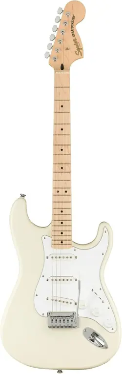 FENDER 6 STRING SOLID-BODY ELECTRIC GUITAR, RIGHT, OLYMPIC WHITE, FULL