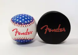 FENDER GUITARS BASEBALL & HOCKEY PUCK PROMO REGULATION SIZE & WEIGHT