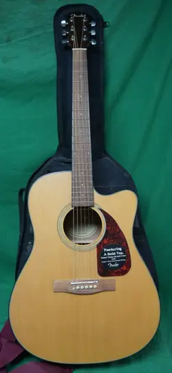 FENDER CD-140SCE/NAT ACOUSTIC ELECTRIC GUITAR W/SOFT CASE