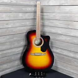 FENDER FA-125CE DREADNAUGHT ACOUSTIC GUITAR AS IS CRACKED HEADSTOCK