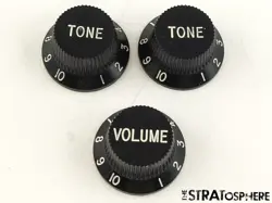 FENDER SQUIER SONIC SERIES STRAT GUITAR KNOBS VOLUME TONE, STRATOCASTER, BLACK