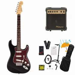 FENDER MADE IN JAPAN HYBRID II STRATOCASTER ROSEWOOD FB BLACK PG-10 AMPLIFIER IN