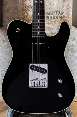2002 FENDER JAPAN AERODYNE TELECASTER P90 BLACK WITH BINDING GUITAR - RARE CIJ