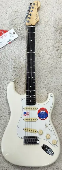 FENDER JEFF BECK STRATOCASTER GUITAR, ROSEWOOD FRETBOARD, OLYMPIC WHITE W/CASE
