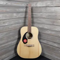 FENDER CD-60S ACOUSTIC GUITAR LEFT HANDED NATURAL AS IS CRACKED HEADSTOCK