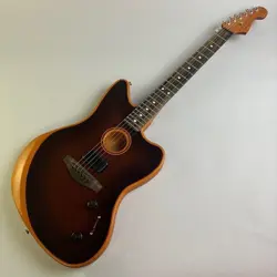 FENDER AMERICAN ACOUSTASONIC JAZZMASTER ALL MAHOGANY BOURBON BURST