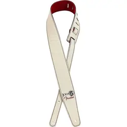 FENDER JOHN 5 LEATHER STRAP WHITE AND RED