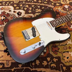 VINTAGE 1988 FENDER TELECASTER USA SUNBURST ROSEWOOD GUITAR W/ OHSC *1980S*