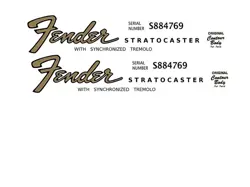 FENDER STRATOCASTER GUITAR DECAL FOIL WATERSLIDE LOGO HEADSTOCK 9