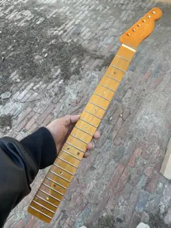 21 FRET TELE MAPLE ELECTRIC GUITAR NECK FOR FENDER  TL REPLACEMENT GLOSS  YELLOW