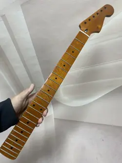 22FRET ROASTED FLAME MAPLE ST ELECTRIC GUITAR NECK 25.5 INCH GLOSS FENDER STRAT