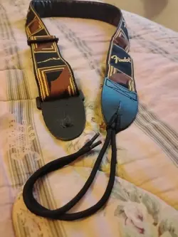 VINTAGE FENDER GUITAR STRAP CLASSIC CASE CANDY ACE STYLE WOVEN LOGO 1980S