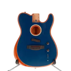 FENDER AMERICAN ACOUSTASONIC TELECASTER BODY STEEL BLUE FINISH BAD ELECTRONICS