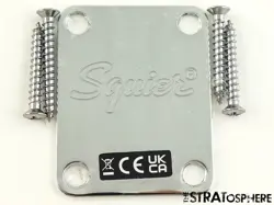 FENDER SQUIER SONIC STRAT SERIES, NECK PLATE, GUITAR CHROME, STRATOCASTER.