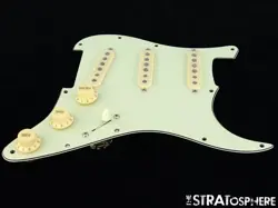 NEW FENDER STRATOCASTER LOADED PICKGUARD STRAT VINTAGE 65 MINT GREEN 3PLY 11HOLE