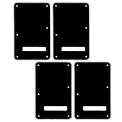4PCS BLACK GUITAR TREMOLO COVER BACK PLATE 3-PLY FOR FENDER STRAT ST RIGHT HAND