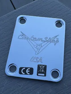FENDER STRATOCASTER TELECASTER NECK PLATE CUSTOM SHOP CHROME GUITAR 2001