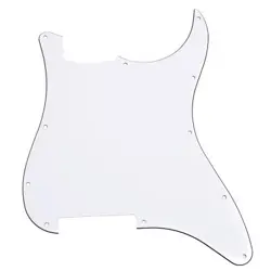 ELECTRIC GUITAR PICKGUARD SCRATCH PLATE BLANK FOR FENDER STRAT 3 PLY WHITE