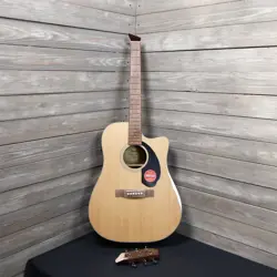 FENDER CD-60SCE ACOUSTIC GUITAR AS IS CRACKED HEADSTOCK