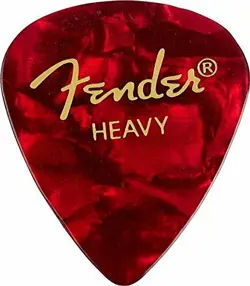 FENDER 351 PREMIUM CELLULOID GUITAR PICKS - HEAVY, RED MOTO - 12-PACK (1 DOZEN)