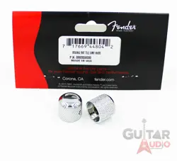 GENUINE FENDER ORIGINAL TELE/TELECASTER OR PRECISION BASS DOME KNOBS - CHROME