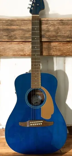 FENDER MALIBU PLAYER ACOUSTIC GUITAR SKY BLUE FINISH W/ SOFT CASE NEW