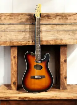 FENDER TELECOUSTIC DELUXE ACOUSTIC ELECTRIC GUITAR USED