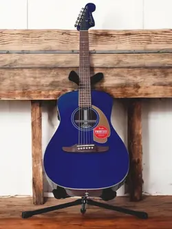 FENDER MALIBU PLAYER ACOUSTIC-ELECTRIC GUITAR SAPPHIRE BLUE W/ SOFT CASE