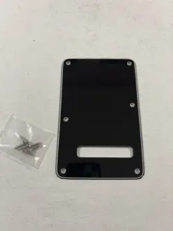2022 FENDER PLAYER STRATOCASTER 3-PLY BLACK TREMOLO CAVITY COVER PLATE W/ HW