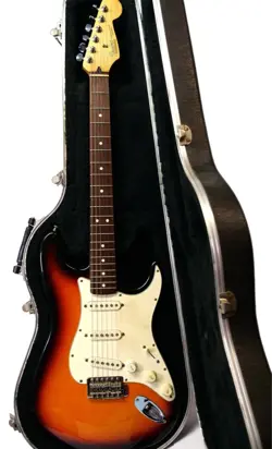 FENDER STRATOCASTER SUNBURST ELECTRIC GUITAR WITH HARD CASE