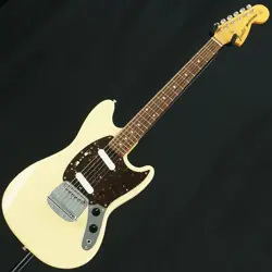 FENDER JAPAN MUSTANG MG69 YELLOW WHITE ELECTRIC GUITAR MADE IN JAPAN