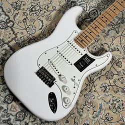 FENDER PLAYER STRATOCASTER POLAR WHITE ELECTRIC GUITAR, MAPLE FRETBOARD, USED