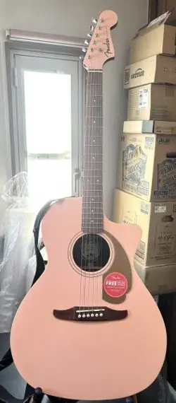 ALMOST FENDER ELECTRIC ACOUSTIC GUITAR WITH SOFT CASE
