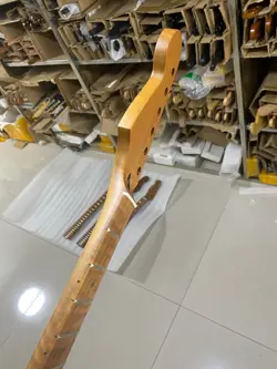 ELECTRIC GUITAR NECK 22 FRETS ROASTED FLAME MAPLE FENDER ST REVERSE HEADSTOCK