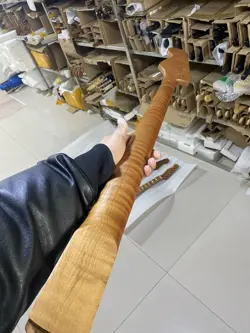 ROASTED FLAME MAPLE 21 FRET ELECTRIC BASS NECK 4-STRING FENDER-JB 34INCHES MATTE