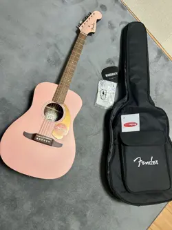 ACOUSTIC GUITAR FENDER MALIBU PLAYER PINK WITH CASE