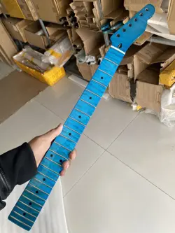 FENDER TELE REPLACEMENT 21 FRETS BLUE DIY MAPLE ELECTRIC GUITAR NECK GLOSS NECK