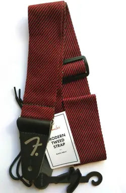 FENDER GUITAR STRAP MODERN TWEED BLACK/RED