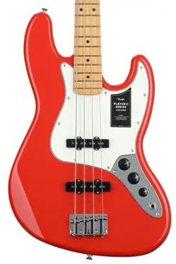 FENDER PLAYER II JAZZ BASS - CORAL RED WITH MAPLE FINGERBOARD