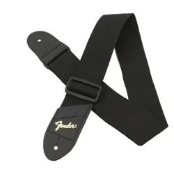 FENDER ECONOMY STRAP GOLD 2 BLACK POLYESTER LOGO STRAPS GUITAR