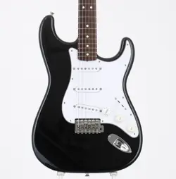 FENDER JAPAN ST-STD BLACK USED BASSWOOD BODY MAPLE NECK ROSEWOOD FB W/SOFT CASE