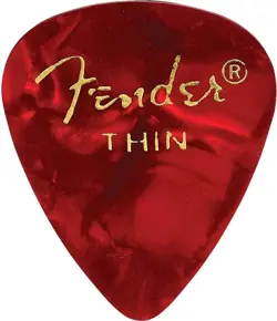 FENDER CELLULOID GUITAR PICKS 351 SHAPE RED MOTO THIN 12-PACK