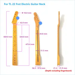 FOR FENDER TELECASTER GUITAR NECK GLOSSY YELLOW CANADA MAPLE 22 FRET WITH LOGO