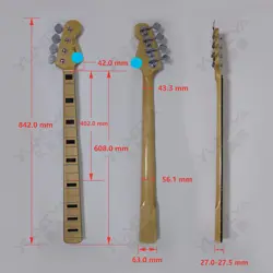 FOR FENDER 4 STRING 20 FRET BASS GUITAR NECK WITH TUNERS MAPLE NECK WITH LOGO