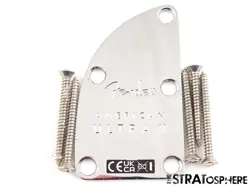 USA FENDER ULTRA II J JAZZ BASS CONTOUR NECK PLATE, AMERICAN CHROME GUITAR