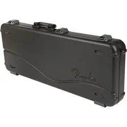 FENDER DELUXE MOLDED ABS STRAT/TELE GUITAR CASE BLACK GRAY/SILVER
