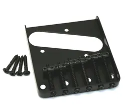 BLACK 6-ROUND SADDLE BRIDGE FOR VINTAGE FENDER TELECASTER/TELE® GB-TSS-B